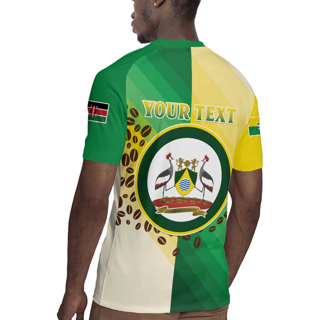 Personalised Nairobi Kenya Rugby Jersey Coat Of Arms With Coffee