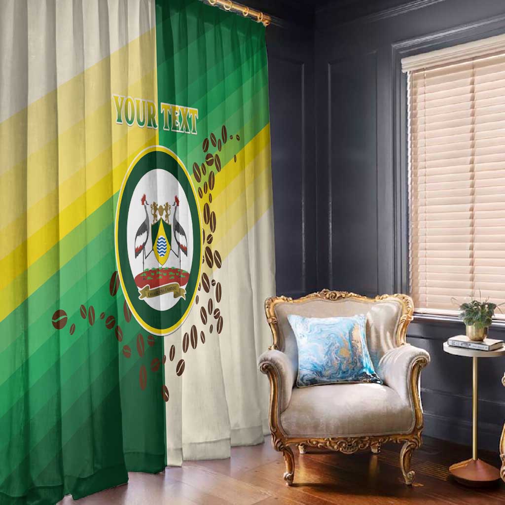 Personalised Nairobi Kenya Window Curtain Coat Of Arms With Coffee