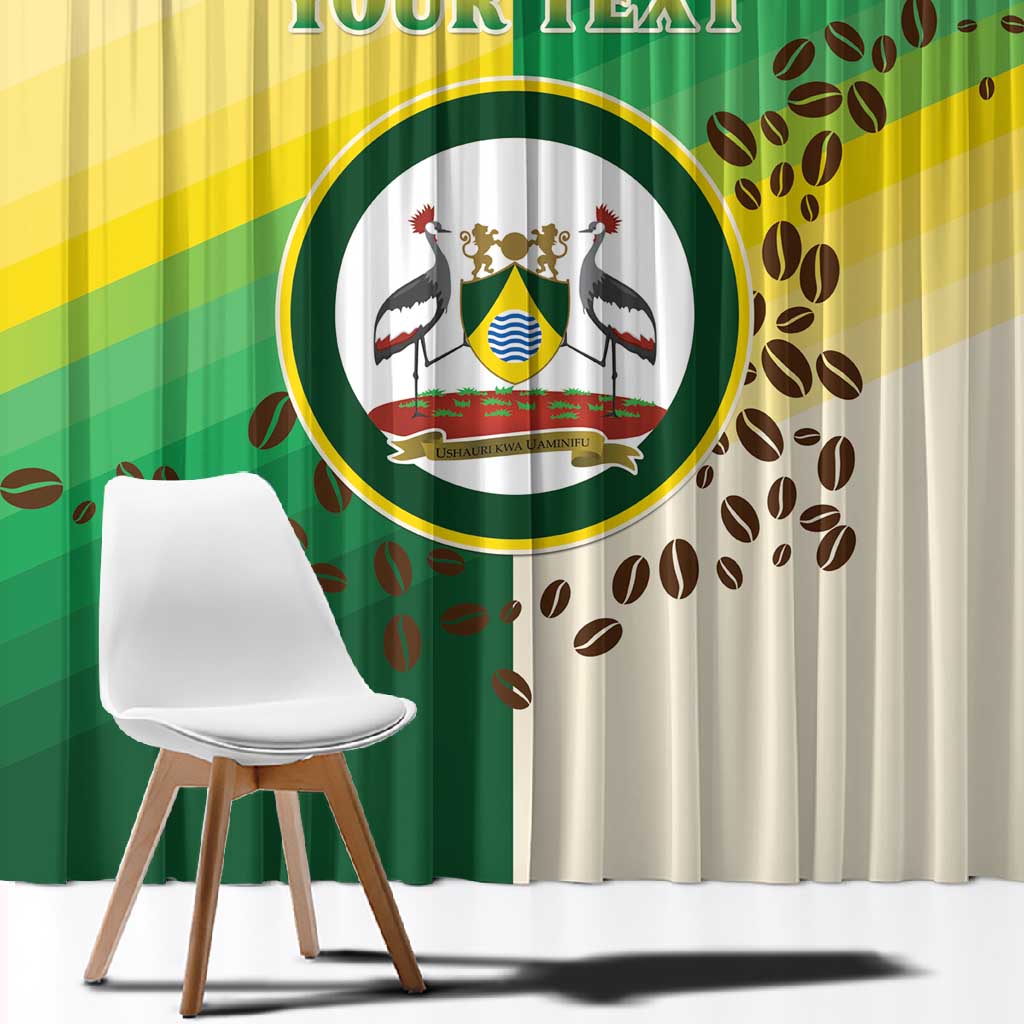 Personalised Nairobi Kenya Window Curtain Coat Of Arms With Coffee