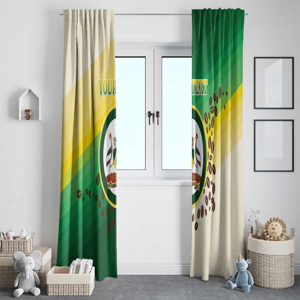 Personalised Nairobi Kenya Window Curtain Coat Of Arms With Coffee