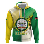 Personalised Nairobi Kenya Zip Hoodie Coat Of Arms With Coffee