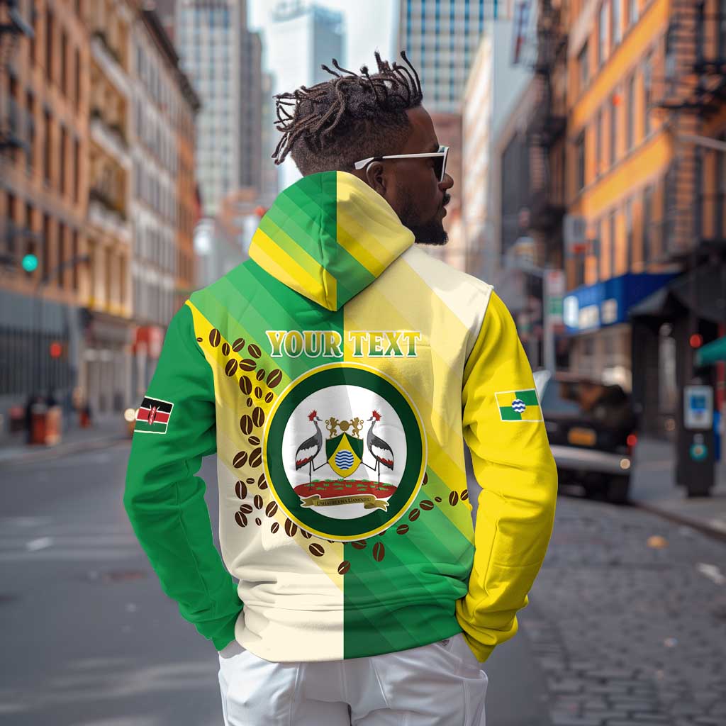 Personalised Nairobi Kenya Zip Hoodie Coat Of Arms With Coffee