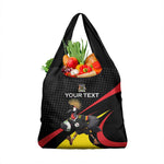 Jamhuri ya Uganda Rugby Custom Grocery Bag With Black Crowned Crane Mascot
