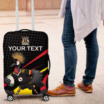 Jamhuri ya Uganda Rugby Custom Luggage Cover With Black Crowned Crane Mascot