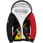 Jamhuri ya Uganda Rugby Custom Sherpa Hoodie With Black Crowned Crane Mascot