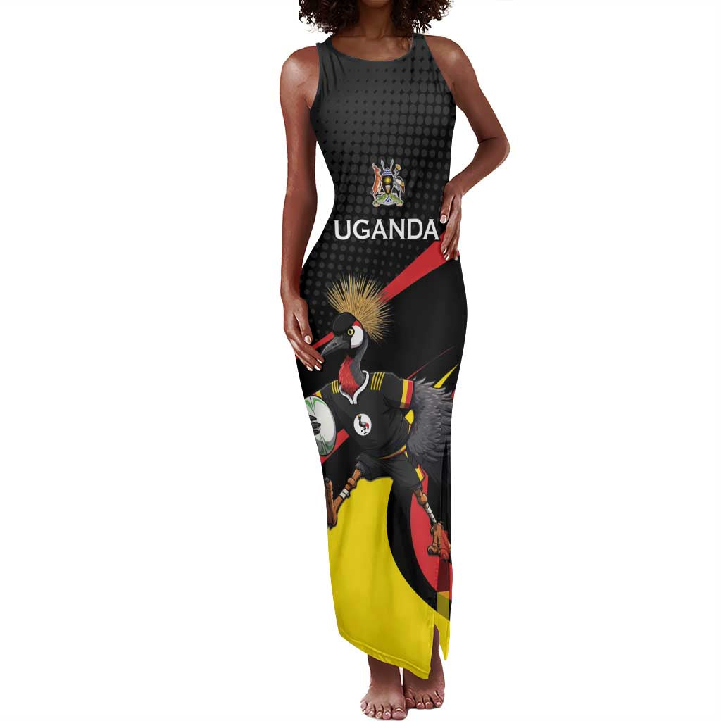 Jamhuri ya Uganda Rugby Custom Raglan Cropped T shirt With Black Crowned Crane Mascot LT15 main image 1