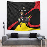 Jamhuri ya Uganda Rugby Custom Tapestry With Black Crowned Crane Mascot