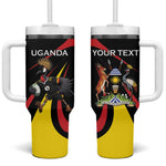 Jamhuri ya Uganda Rugby Custom Tumbler With Handle With Black Crowned Crane Mascot