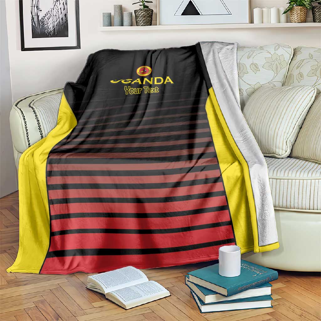 Uganda Football Custom Blanket African Pattern Mix Grunge Style - Red Color LT15 main image 1