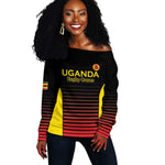 Jamhuri ya Uganda Rugby Custom Off Shoulder Sweater Go Champions Cranes