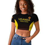 Jamhuri ya Uganda Rugby Custom Raglan Cropped T shirt Go Champions Cranes