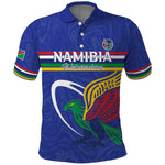 Namibia Rugby Custom Polo Shirt African Fish Eagle - Flag Colors