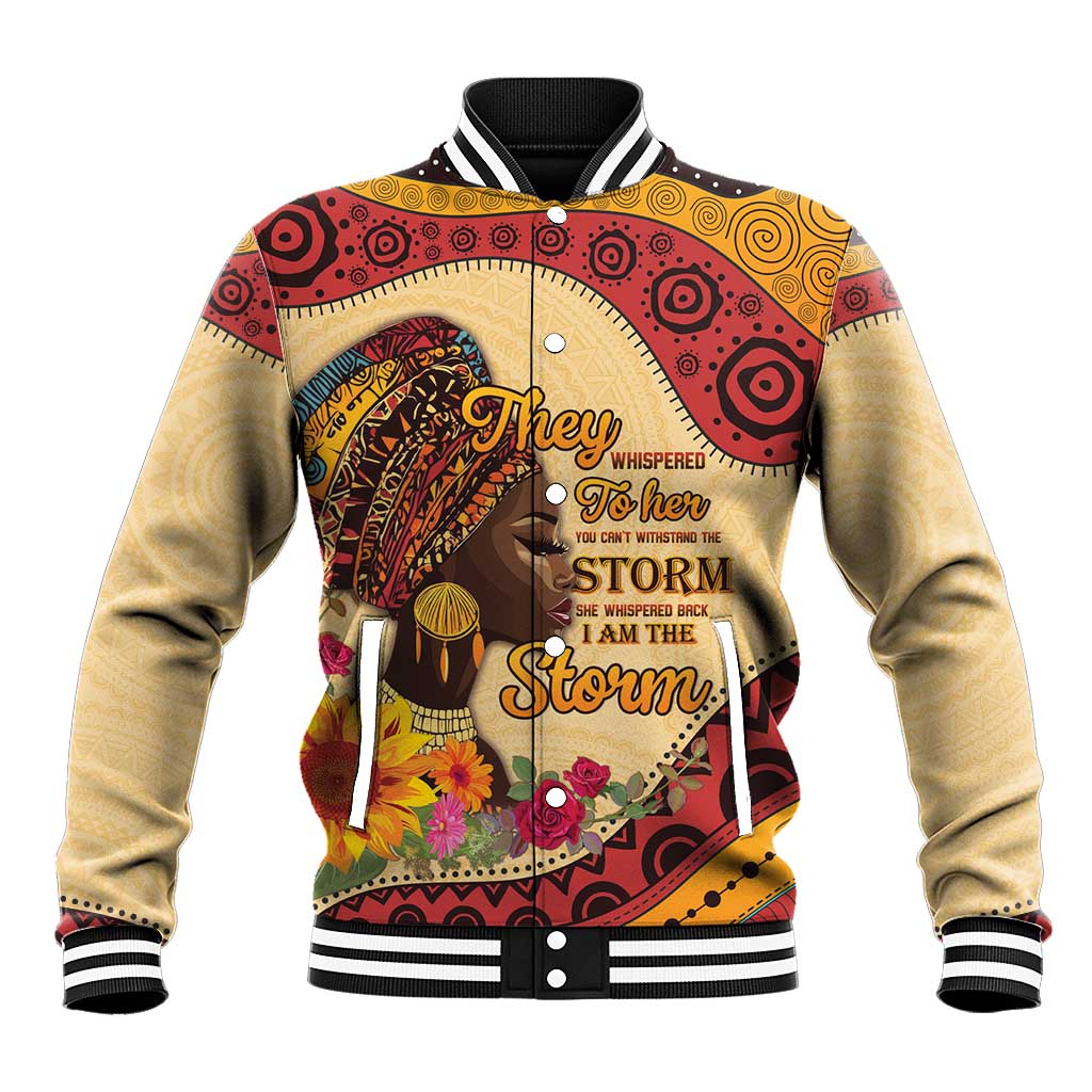African Woman Baseball Jacket I Am The Storm - African Pride