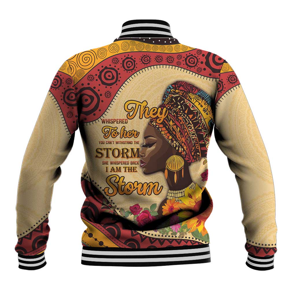 African Woman Baseball Jacket I Am The Storm - African Pride
