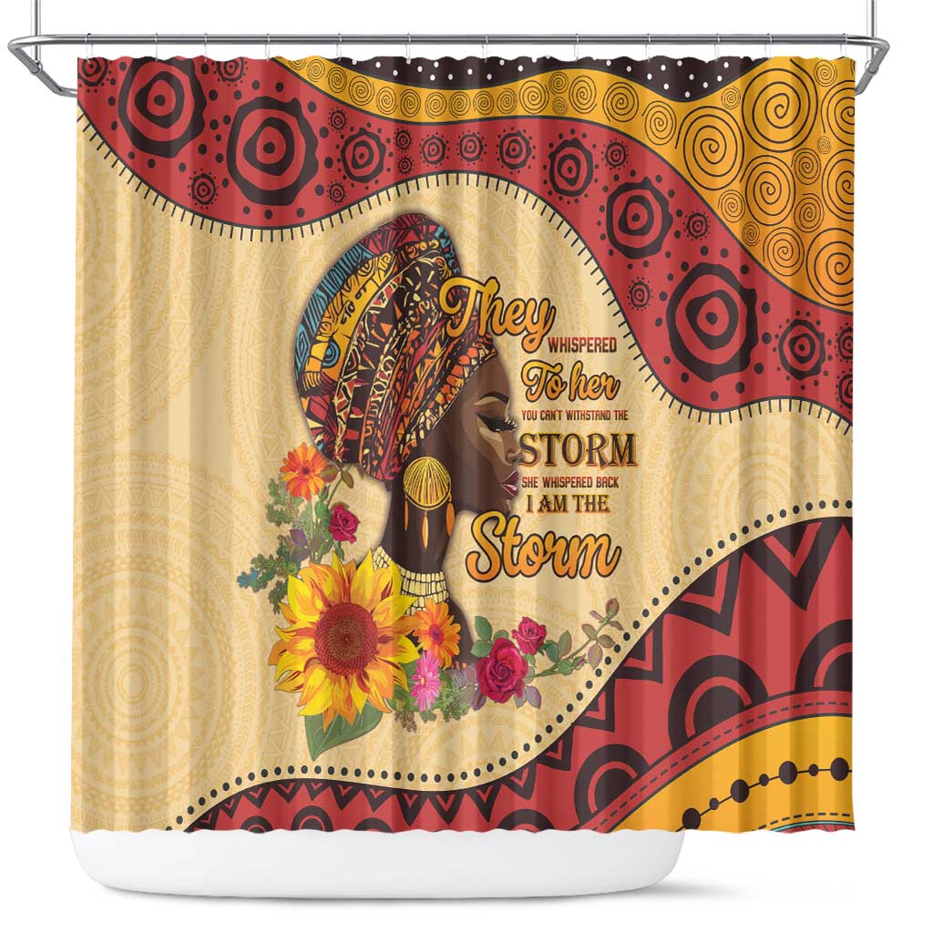 African Woman Shower Curtain I Am The Storm - African Pride