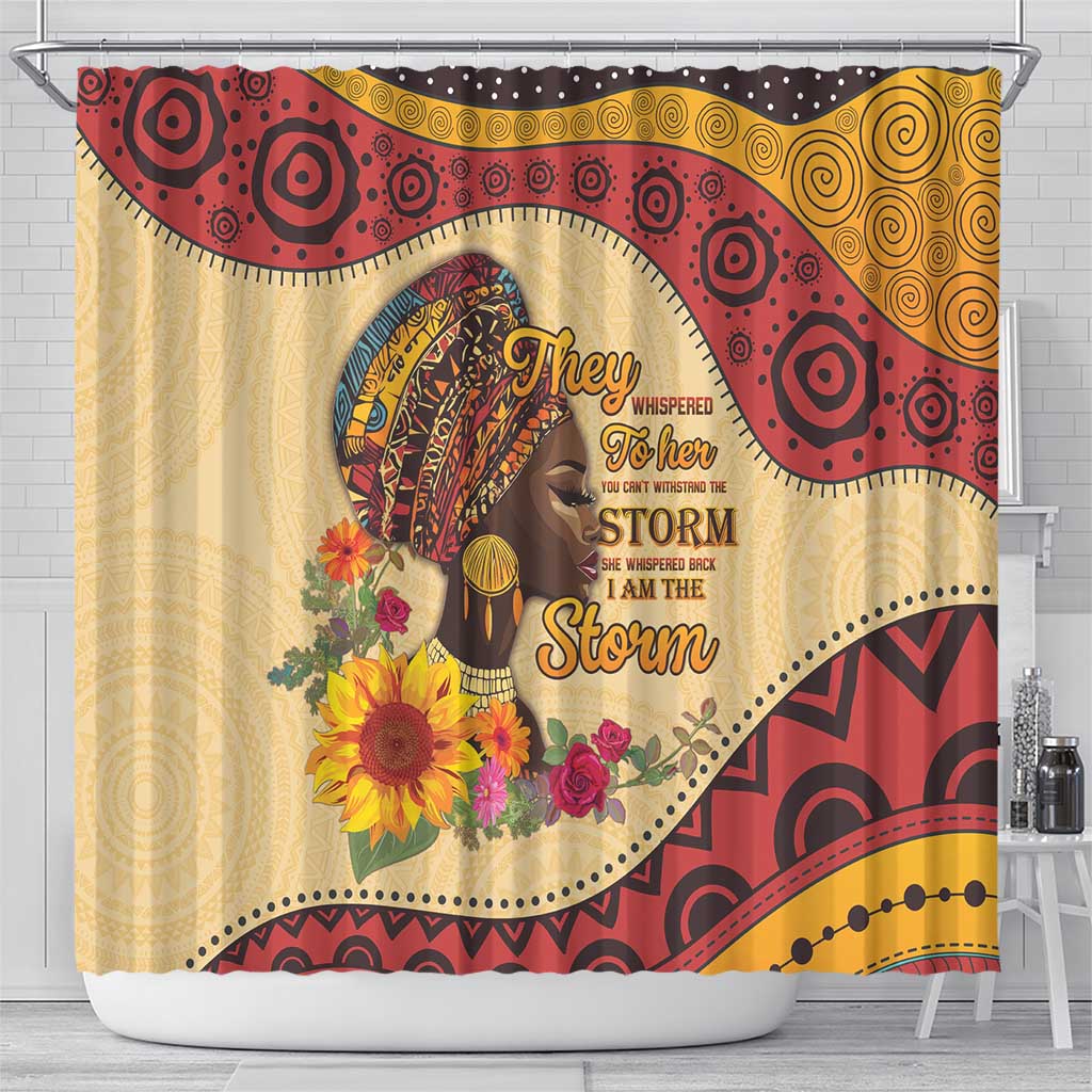 African Woman Shower Curtain I Am The Storm - African Pride