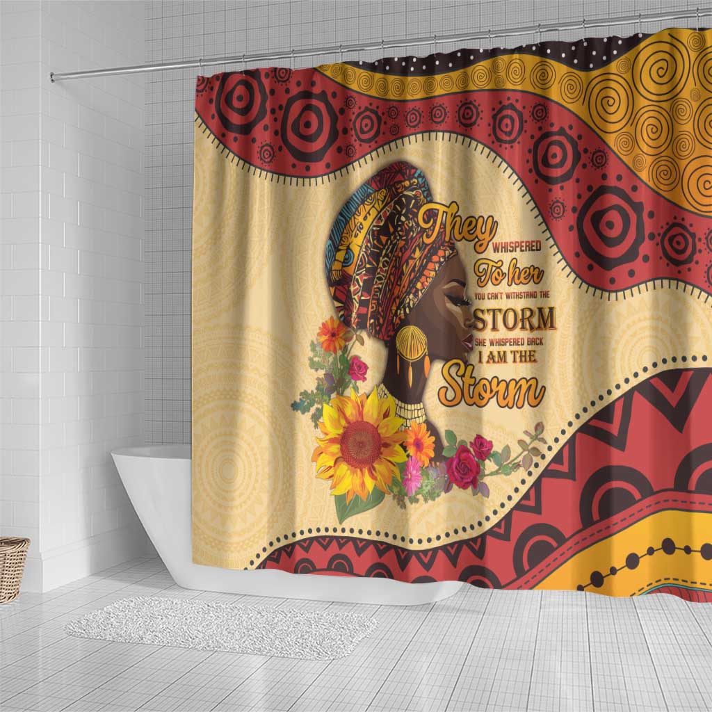 African Woman Shower Curtain I Am The Storm - African Pride