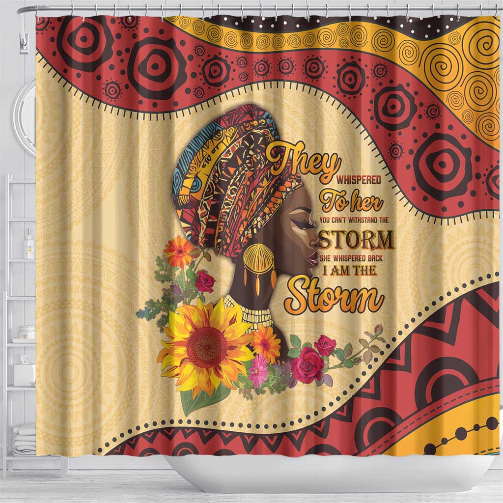 African Woman Shower Curtain I Am The Storm - African Pride