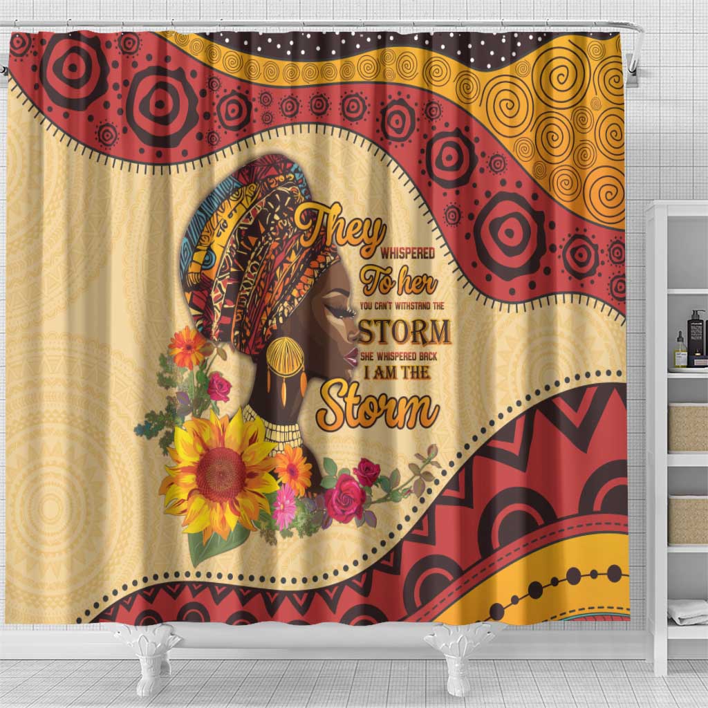 African Woman Shower Curtain I Am The Storm - African Pride