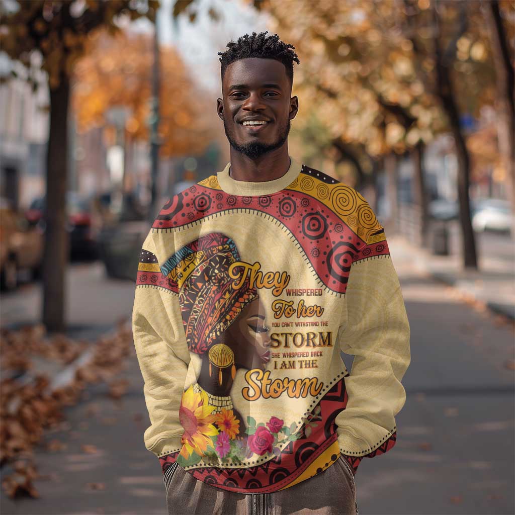 African Woman Sweatshirt I Am The Storm - African Pride