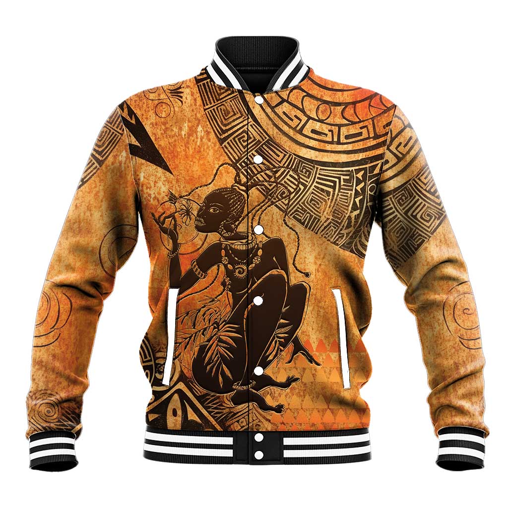 African Women Baseball Jacket With Tribal Pattern - African Pride