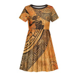 African Women Kid Short Sleeve Dress With Tribal Pattern - African Pride