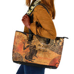 African Women Leather Tote Bag With Tribal Pattern - African Pride