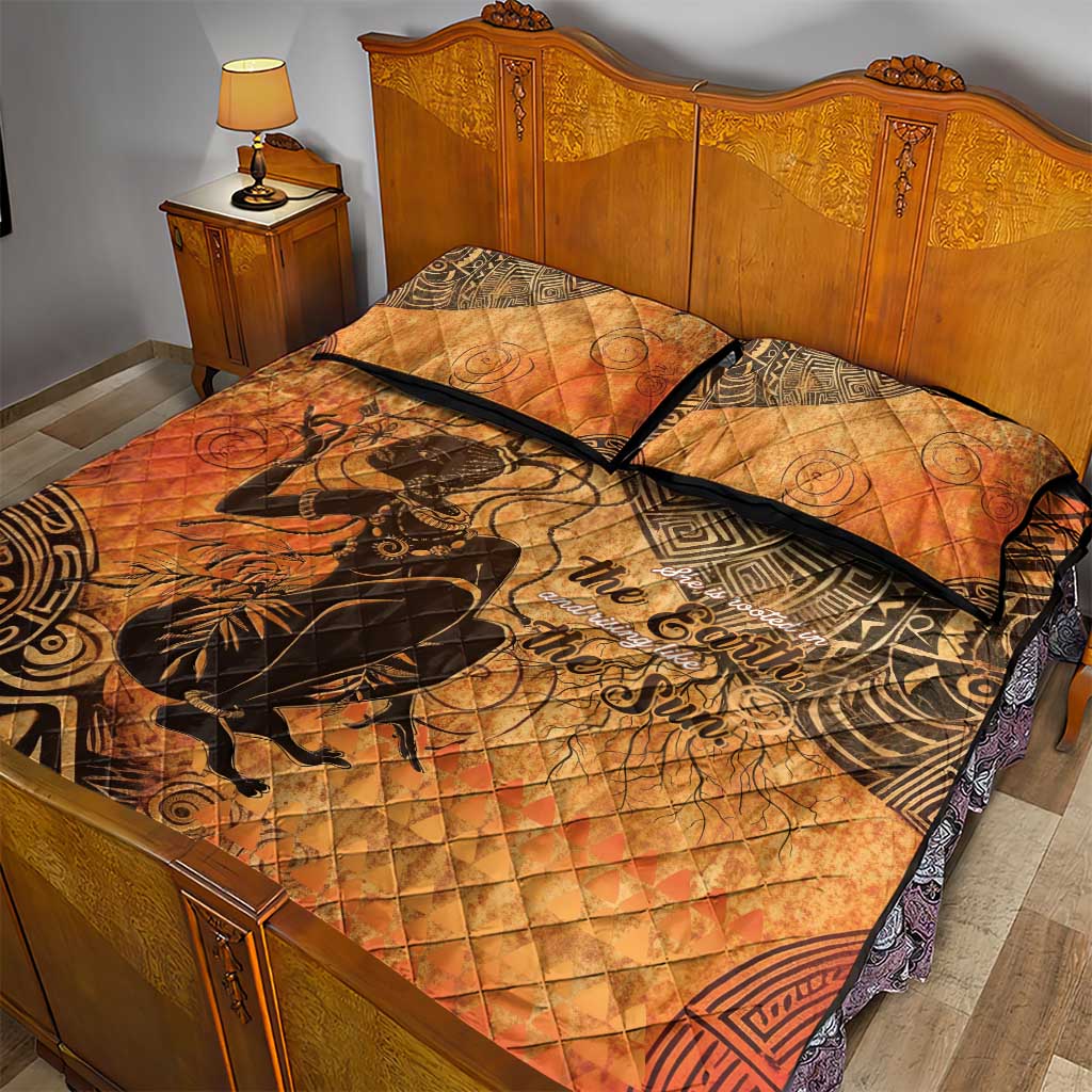 African Women Quilt Bed Set With Tribal Pattern - African Pride