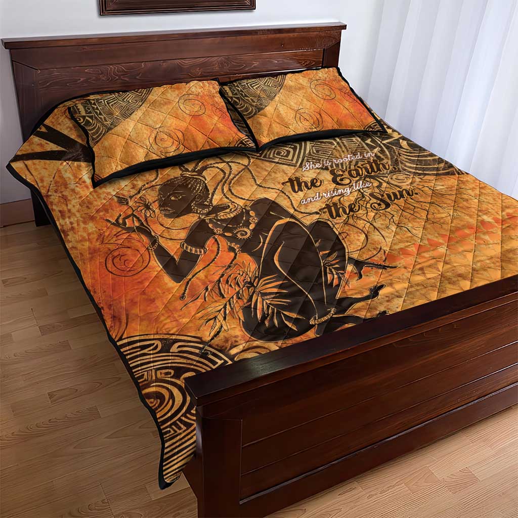 African Women Quilt Bed Set With Tribal Pattern - African Pride