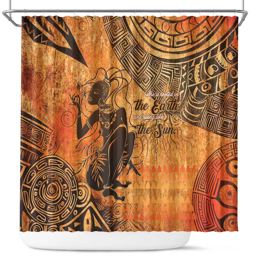 African Women Shower Curtain With Tribal Pattern - African Pride