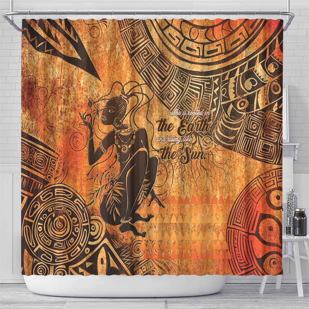 African Women Shower Curtain With Tribal Pattern - African Pride