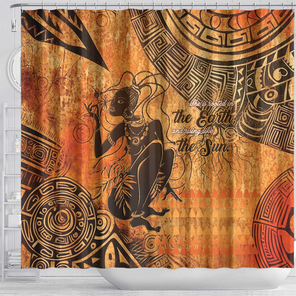 African Women Shower Curtain With Tribal Pattern - African Pride