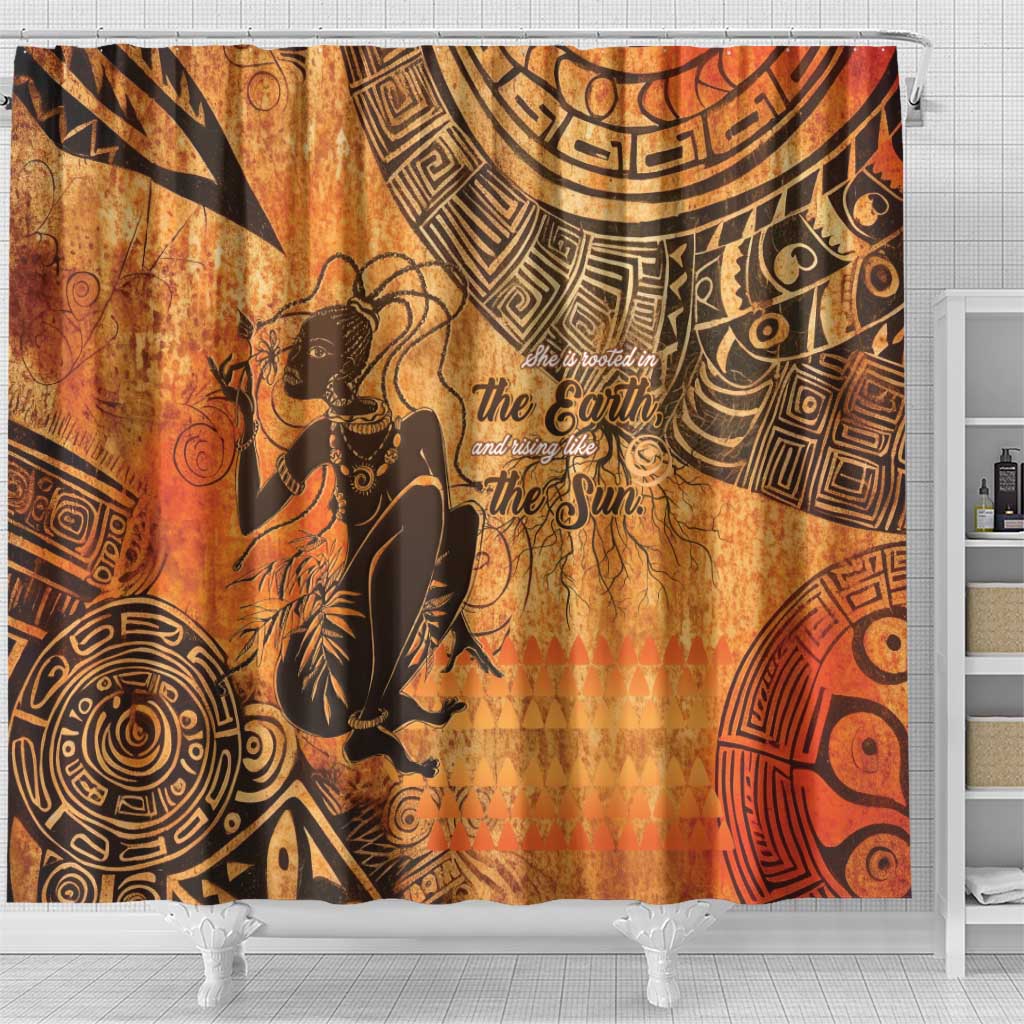 African Women Shower Curtain With Tribal Pattern - African Pride