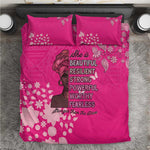 African Women Black Beautiful Brave and Bressed - Pink Color Bedding Set - African Pride