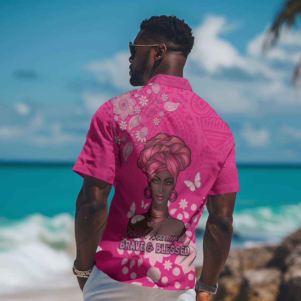 African Women Black Beautiful Brave and Bressed - Pink Color Hawaiian Shirt - African Pride