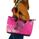 African Women Black Beautiful Brave and Bressed - Pink Color Leather Tote Bag - African Pride