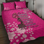 African Women Black Beautiful Brave and Bressed - Pink Color Quilt Bed Set - African Pride