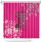 African Women Black Beautiful Brave and Bressed - Pink Color Shower Curtain - African Pride