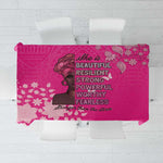 African Women Black Beautiful Brave and Bressed - Pink Color Tablecloth - African Pride
