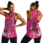 African Women Black Beautiful Brave and Bressed - Pink Color Women Racerback Tank - African Pride