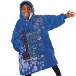 African Women Black Beautiful Brave and Bressed - Blue Color Kid Wearable Blanket Hoodie - African Pride