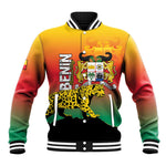 Personalized Benin National Day Baseball Jacket Leopard With Coat Of Arms - African Pride