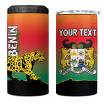 Personalized Benin National Day 4 in 1 Can Cooler Tumbler Leopard With Coat Of Arms - African Pride
