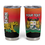 Personalized Benin National Day Tumbler Cup Leopard With Coat Of Arms - African Pride