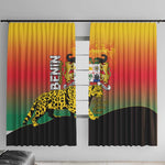 Benin National Day Window Curtain Leopard With Coat Of Arms - African Pride