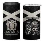 Personalized Jamaica 4 in 1 Can Cooler Tumbler Out of Many One People Silver Color - African Pride