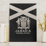 Jamaica Canvas Wall Art Out of Many One People Silver Color - African Pride