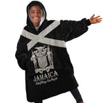 Personalized Jamaica Kid Wearable Blanket Hoodie Out of Many One People Silver Color - African Pride