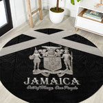 Jamaica Round Carpet Out of Many One People Silver Color - African Pride