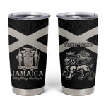 Personalized Jamaica Tumbler Cup Out of Many One People Silver Color - African Pride